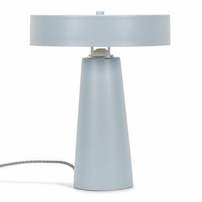 Valuelights Remi Compact Size Blue Metal Bedside Table Lamp With Lampshade Bedroom Light - Bulb Included - image 1