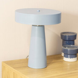 Valuelights Remi Compact Size Blue Metal Bedside Table Lamp With Lampshade Bedroom Light - Bulb Included - thumbnail 3