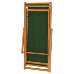 Berkfield Folding Beach Chair Eucalyptus Wood And Fabric Green - thumbnail 6