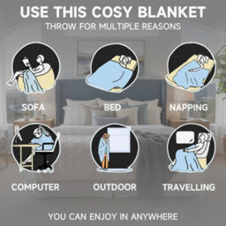 Soft Waffle Fleece Throw Blanket 125X150Cm - Warm & Cozy For Sofa, Bed & Travel, Silver Grey - thumbnail 5