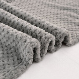 Soft Waffle Fleece Throw Blanket 125X150Cm - Warm & Cozy For Sofa, Bed & Travel, Silver Grey - thumbnail 6