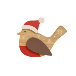 Melody Maison Rustic Wooden Red Robin Christmas Ornament - thumbnail 6