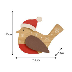 Melody Maison Rustic Wooden Red Robin Christmas Ornament - thumbnail 7