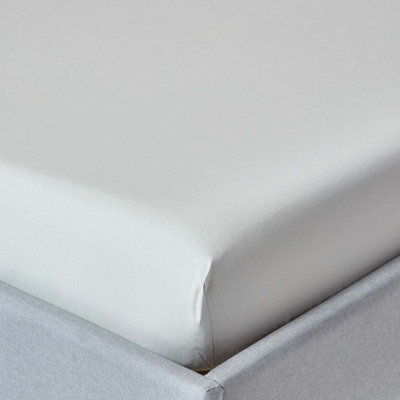 Homescapes Silver Grey Egyptian Cotton Deep Fitted Sheet 200 Tc, Single - image 1