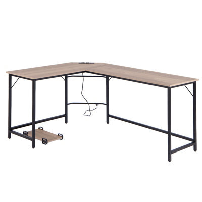 Costway L-Shaped Home Office Desk Computer Corner Desk Gaming Table With Cpu Stand - image 1
