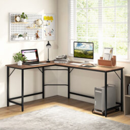 Costway L-Shaped Home Office Desk Computer Corner Desk Gaming Table With Cpu Stand - thumbnail 3