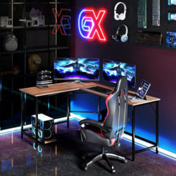 Costway L-Shaped Home Office Desk Computer Corner Desk Gaming Table With Cpu Stand - thumbnail 4