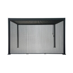 Sweeek - Louvered Pergola Aluminium 4 X 3M + 3 130Cm Vertical Louver Panels Anthracite - Triomphe - thumbnail 6