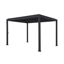 Sweeek - Louvered Pergola Aluminium 4 X 3M + 3 130Cm Vertical Louver Panels Anthracite - Triomphe - thumbnail 7