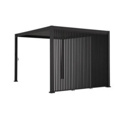 Sweeek - Louvered Pergola Aluminium 4 X 3M + 3 130Cm Vertical Louver Panels Anthracite - Triomphe - thumbnail 2