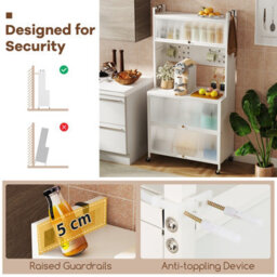 Costway 5 Tier Kitchen Bakers Rack Multifunctional Microwave Stand W/ Flip Door Cabinets - thumbnail 5