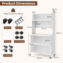 Costway 5 Tier Kitchen Bakers Rack Multifunctional Microwave Stand W/ Flip Door Cabinets - thumbnail 2