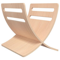 Berkfield Wooden Magazine Rack Floor Standing Natural - thumbnail 2