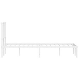 Berkfield Metal Bed Frame Without Mattress With Headboard White 120X200Cm - thumbnail 6