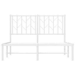 Berkfield Metal Bed Frame Without Mattress With Headboard White 120X200Cm - thumbnail 5