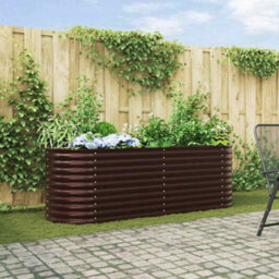 Berkfield Garden Raised Bed Brown 240 X 80 X 81 Cm Steel