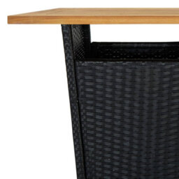Berkfield 5 Piece Garden Bar Set With Cushions Poly Rattan Black - thumbnail 7