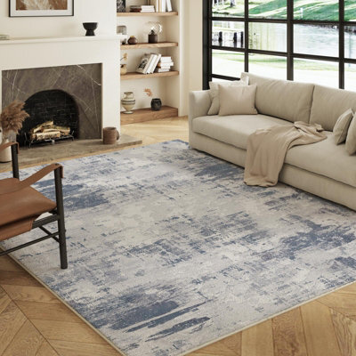 Decoranddecor Living Room Rugs, Washable Area Rugs, 120X170Cm, Non-Slip, Pet Friendly, Low Pile, Abstract Rug - Ravine - image 1