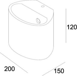 Luminosa Lighting Luminosa G9 Curved Up And Down Plaster Wall Light 200mm 230V Ip20 40W - thumbnail 2