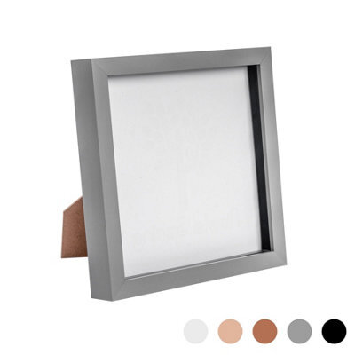 "Nicola Spring 8 X 8"" Photo Frame - Grey - 3D Photo Frame Picture Frame Box Portrait Display Case (22.5 X 22.5Cm)" - image 1