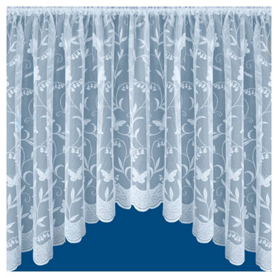"Tyrone Textiles Hawaii Lace Floral Net Jardiniere With Butterflies 200X63"" (508 X 160Cm)"