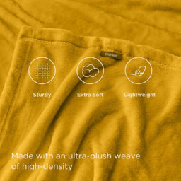 Bedlooms Ochre Blanket, Reversible & Lightweight Couch & Bed Throw Blanket, King 200X240Cm - thumbnail 4