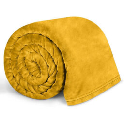 Bedlooms Ochre Blanket, Reversible & Lightweight Couch & Bed Throw Blanket, King 200X240Cm