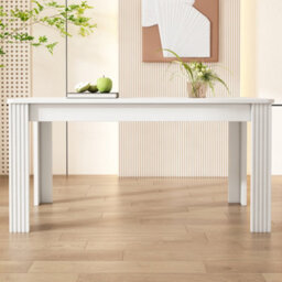 Matteo Modern White Rectangular 4-Seater Dining Table For Kitchen & Dining Room - Easy Assembly Mdf - thumbnail 2