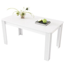 Matteo Modern White Rectangular 4-Seater Dining Table For Kitchen & Dining Room - Easy Assembly Mdf - thumbnail 5