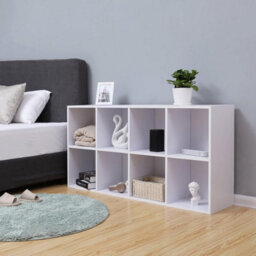 Songmics Shelving Unit, Bookcase, 8-Compartment Wooden Storage Unit, Floor-Standing Organizer, White - thumbnail 3