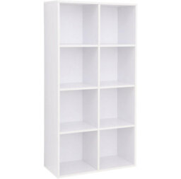 Songmics Shelving Unit, Bookcase, 8-Compartment Wooden Storage Unit, Floor-Standing Organizer, White - thumbnail 6