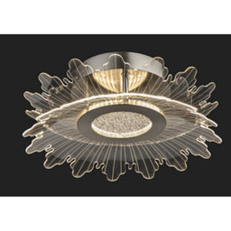 Luminosa Lighting Luminosa Trinity Flush Ceiling Fitting Brushed Steel With Decorative Transparent Acrylic 17W Led 1600Lm 3000K