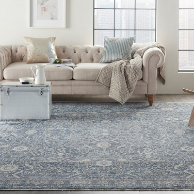 Lustrous Weave Luw03 Blue Rug By Nourison-117Cm X 178Cm - image 1