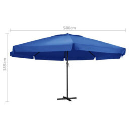 Berkfield Outdoor Parasol With Aluminium Pole 500 Cm Azure Blue - thumbnail 6