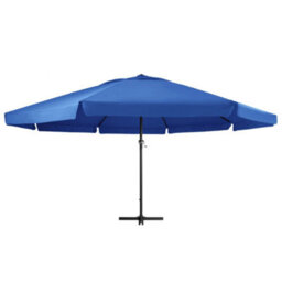 Berkfield Outdoor Parasol With Aluminium Pole 500 Cm Azure Blue - thumbnail 2