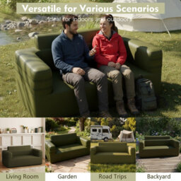 Gainoom Outdoor Inflatable Couch Multifunctional Blow Up Air Sofa Chair-Green - thumbnail 4