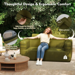 Gainoom Outdoor Inflatable Couch Multifunctional Blow Up Air Sofa Chair-Green - thumbnail 5