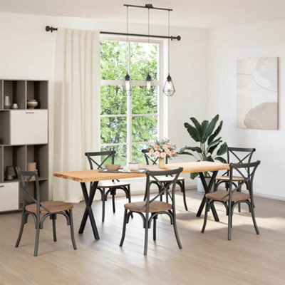 Berkfield Modern Dining Table Legs X-Shaped 2 Pcs Black 50X(72-73) Cm Steel - image 1