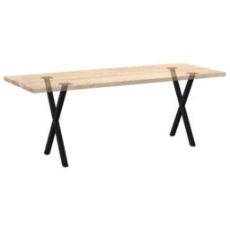 Berkfield Modern Dining Table Legs X-Shaped 2 Pcs Black 50X(72-73) Cm Steel - thumbnail 8