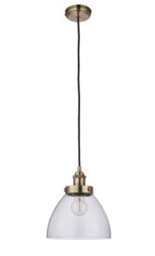 Anson Lighting Pampa Pendant Light Finished In Antique Brass Plate And Clear Glass - thumbnail 4