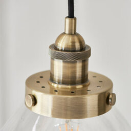 Anson Lighting Pampa Pendant Light Finished In Antique Brass Plate And Clear Glass - thumbnail 5