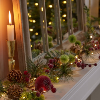 Dibor Country Hedgerow Xmas Table Decoration Christmas Garland 1.8M - image 1