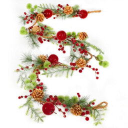 Dibor Country Hedgerow Xmas Table Decoration Christmas Garland 1.8M - thumbnail 2