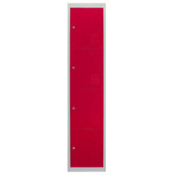 MonsterShop Metal Storage Lockers - Four Doors, Red - thumbnail 2