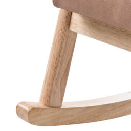 Wyld And Coco Casalux Rocking Armchair Brown Faux Leather With Rubberwood Legs And Armrests, W63 X D96 X H78Cm - thumbnail 8