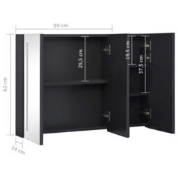 Berkfield Led Bathroom Mirror Cabinet 89X14X62 Cm - thumbnail 9