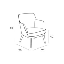 Angel Cerda Stylish Black And White Fabric Armchair With Chocolate Brown Leatherette Accents - thumbnail 7