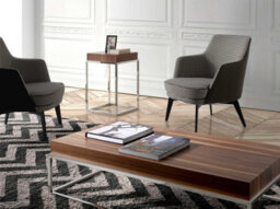 Angel Cerda Stylish Black And White Fabric Armchair With Chocolate Brown Leatherette Accents - thumbnail 5