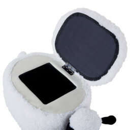 Wyld And Coco Kids Sheep Footstool With Storage - White Faux Fur, Rubberwood Legs, Lift-Up Toy Compartment - thumbnail 8