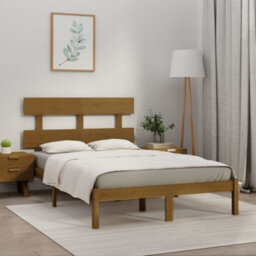 Berkfield Bed Frame Honey Brown Solid Wood 200X200 Cm